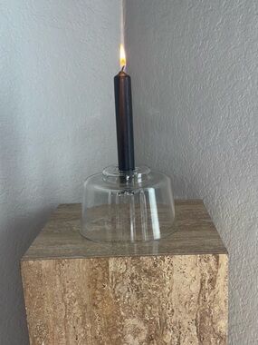 Decorative glass candle holder, can corral decorative objects